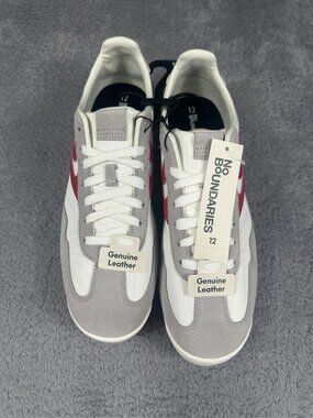 No Boundaries Men's Retro Slim Sneakers Gray Red Leather Size 12